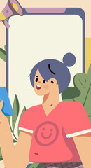 Notice bulletin vector creative flat hand drawn illustration
