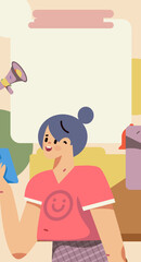 Notice bulletin vector creative flat hand drawn illustration
