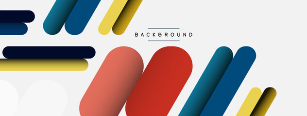 Abstract background. Round shapes, lines compositions on grey backdrop. Vector illustration for wallpaper banner background or landing page