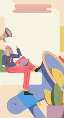 Notice bulletin vector creative flat hand drawn illustration
