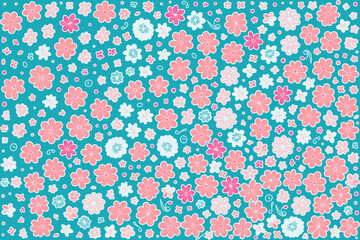 floral ornament pattern in colorful flat design for gift wrapping, vector stock