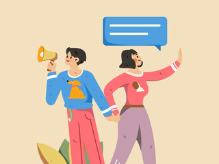 Notice bulletin vector creative flat hand drawn illustration
