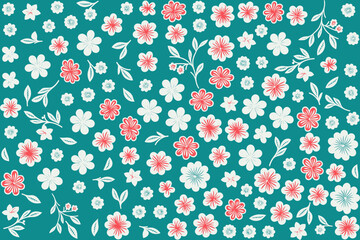 floral ornament pattern in colorful flat design for gift wrapping, vector stock