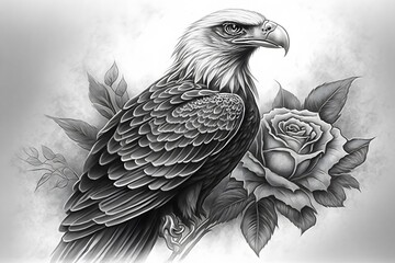 drawing of eagle created using AI Generative Technology