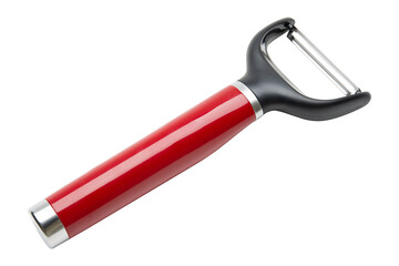 Potato peeler. Slicer or the best vegetable peelers. Professional chef peeler with stainless steel sharp knife or blade. Kitchenware for kitchen. Sharp peeler for potato or vegetable. White background