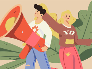 Notice bulletin vector creative flat hand drawn illustration
