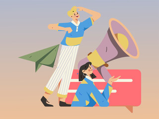 Notice bulletin vector creative flat hand drawn illustration
