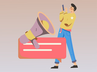 Notice bulletin vector creative flat hand drawn illustration
