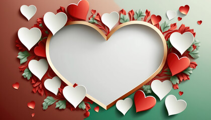 a romantic and elegant image of beautiful hearts, with a blank space for adding personal text or message