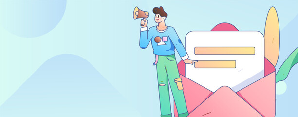 Notice bulletin vector creative flat hand drawn illustration
