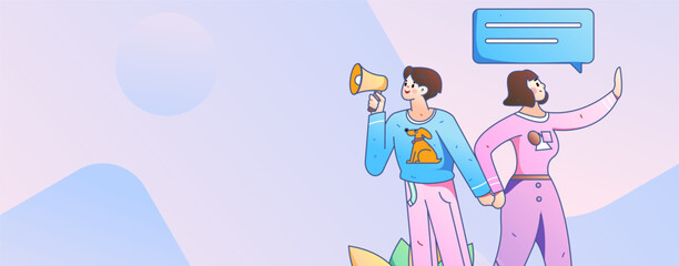 Notice bulletin vector creative flat hand drawn illustration
