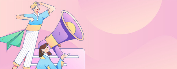 Notice bulletin vector creative flat hand drawn illustration
