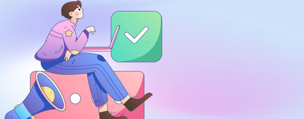 Notice bulletin vector creative flat hand drawn illustration
