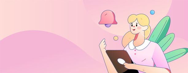 Notice bulletin vector creative flat hand drawn illustration
