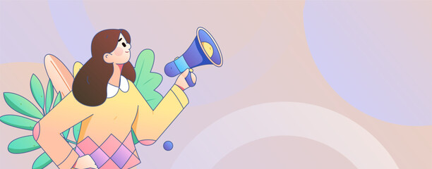 Notice bulletin vector creative flat hand drawn illustration
