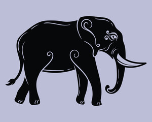Vector traditional cartoon elephant