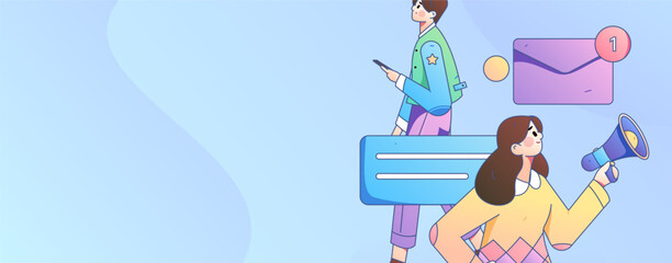 Notice bulletin vector creative flat hand drawn illustration
