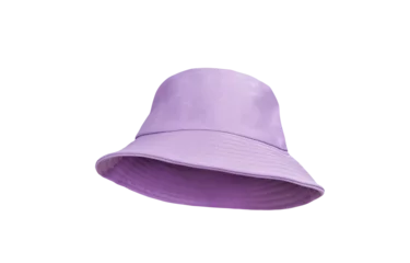 Foto op Canvas purple bucket hat isolated on white background © pornchai
