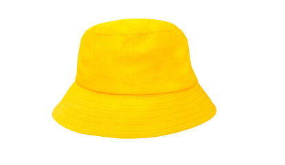 yellow bucket hat isolated on white background © pornchai