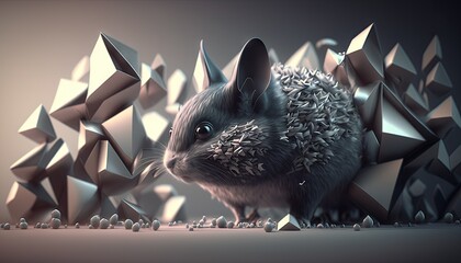 Cool, Epic, Artistic, Beautiful, and Unique Illustration of Chinchillas Animal Cinematic Adventure: Abstract 3D Wallpaper Background with Majestic Wildlife and Futuristic Design (generative AI)