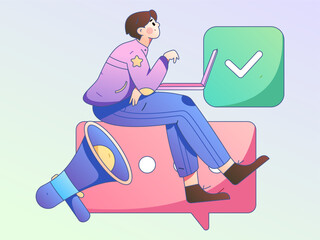 Notice bulletin vector creative flat hand drawn illustration
