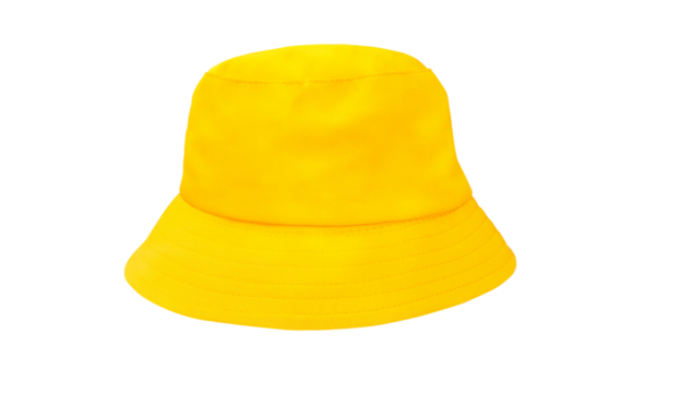 yellow bucket hat isolated on white background