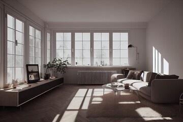 Modern living room. Luxurious apartment background with contemporary design. Modern interior design.Generative AI