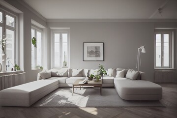 Obraz na płótnie Canvas Modern living room. Luxurious apartment background with contemporary design. Modern interior design.Generative AI