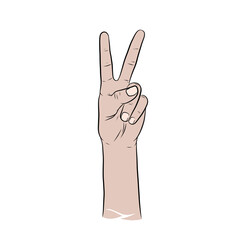hand showing sign gestures peace