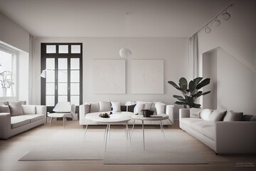 Fototapeta na wymiar Modern living room. Luxurious apartment background with contemporary design. Modern interior design.Generative AI