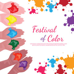 Fototapeta na wymiar festival of color holi vector flayer banner design