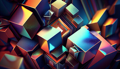 Bismuth Crystal Blocks - Generative Ai