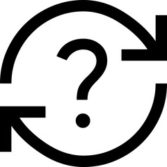 question exchange icon illustration with outline style used for web or UI purposes	