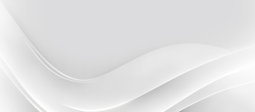 Abstract white modern simple curved wave texture background template element design for technology, corporate, business, banner, poster, brochure, wallpaper, website, landing page, cover and interior