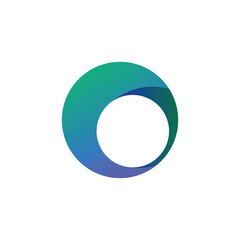 Green and blue gradient colored futuristic ring vector logo. Logo for technology, business, apps, company, product, brand, and finance.