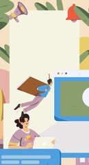 Education learning people flat vector concept hand drawn illustration
