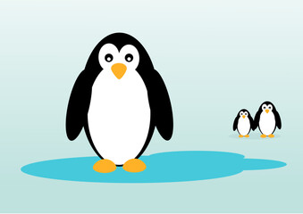 Penguin on the ice vector
