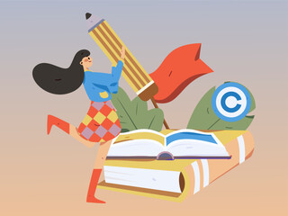 Education learning people flat vector concept hand drawn illustration
