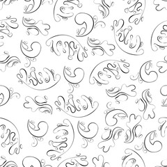 seamless pattern of contour splashes of water