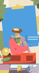 Education learning people flat vector concept hand drawn illustration
