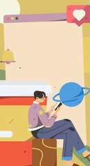 Education learning people flat vector concept hand drawn illustration
