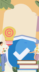 Education learning people flat vector concept hand drawn illustration
