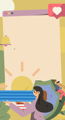 Education learning people flat vector concept hand drawn illustration
