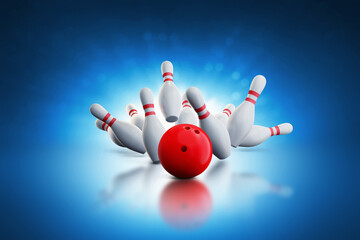 Bowling ball on 3d illustration - 572834547