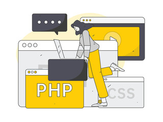 Education learning people flat vector concept hand drawn illustration
