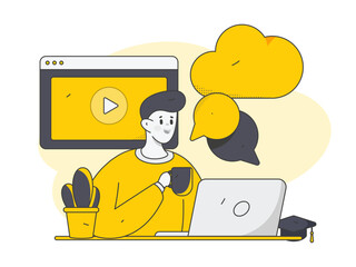 Education learning people flat vector concept hand drawn illustration
