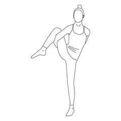 Line art of woman doing Yoga in Bird of paradise pose vector