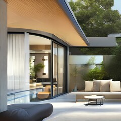 2 A modern house with a simple design and a natural color scheme 1_SwinIRGenerative AI