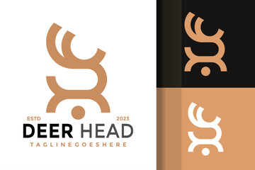 Letter R Deer Head Logo Logos Design Element Stock Vector Illustration Template © Creative99d