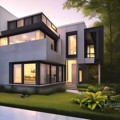 4 A modern house with an open floor plan and a lot of natural light 2_SwinIRGenerative AI